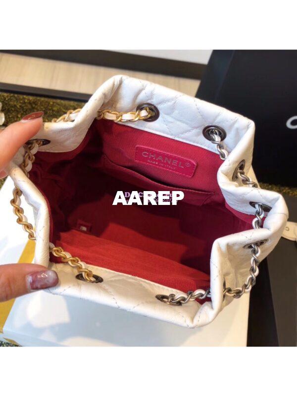 Replica Chanel Gabrielle Backpack A94485 White Black 10