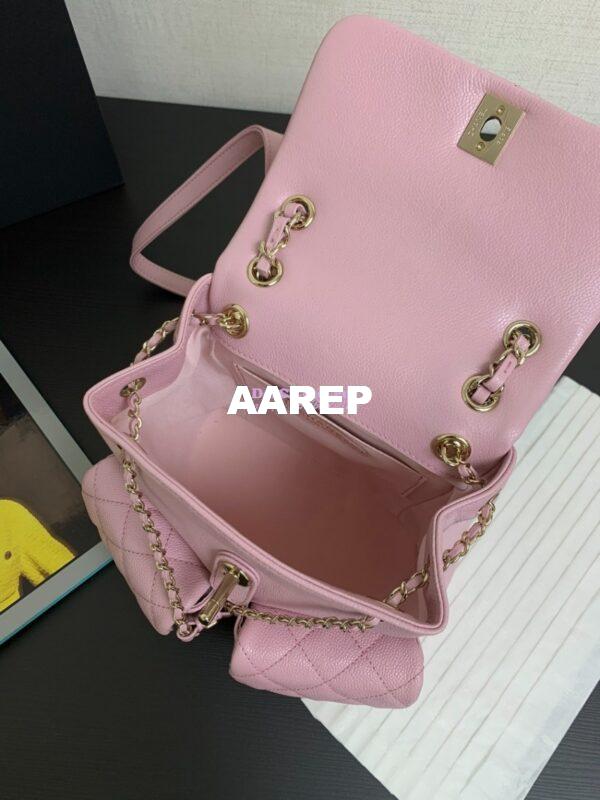 Replica Chanel Grained Shiny Calfskin Backpack AS3860 Light Pink 7