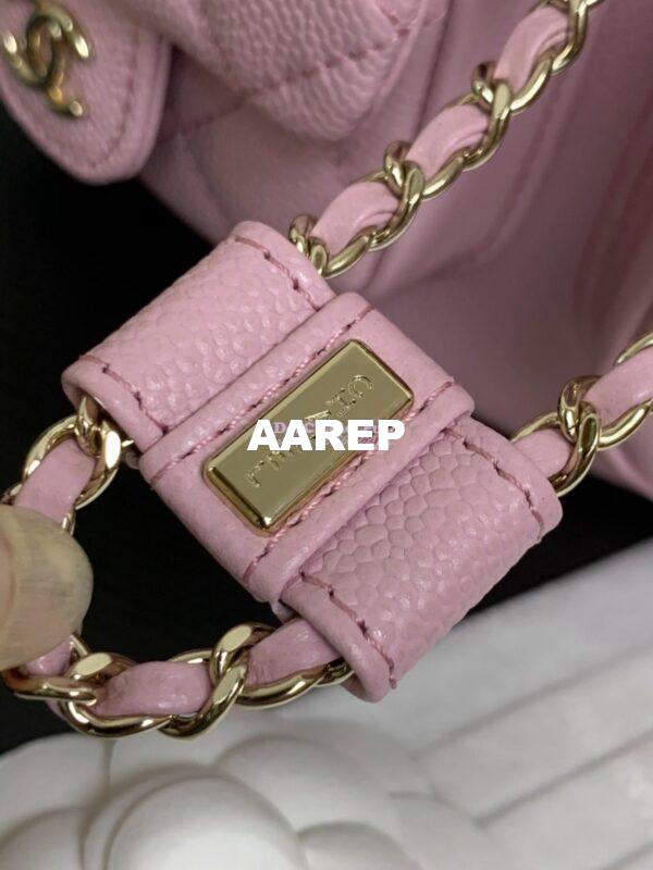 Replica Chanel Grained Shiny Calfskin Backpack AS3860 Light Pink 9