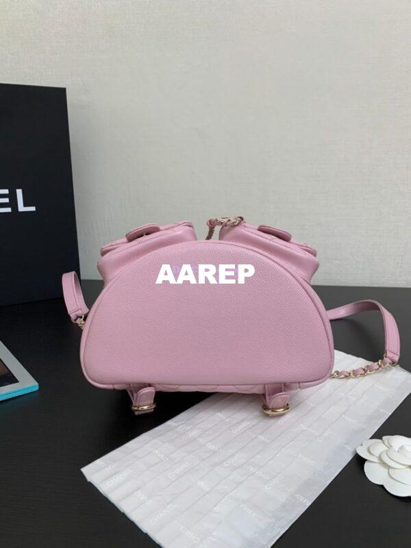 Replica Chanel Grained Shiny Calfskin Backpack AS3860 Light Pink 10