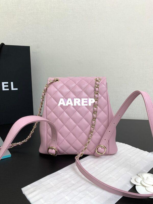 Replica Chanel Grained Shiny Calfskin Backpack AS3860 Light Pink 11