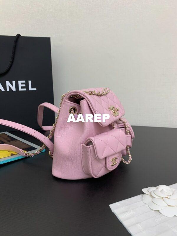 Replica Chanel Grained Shiny Calfskin Small Backpack AS3787 Light Pink 6