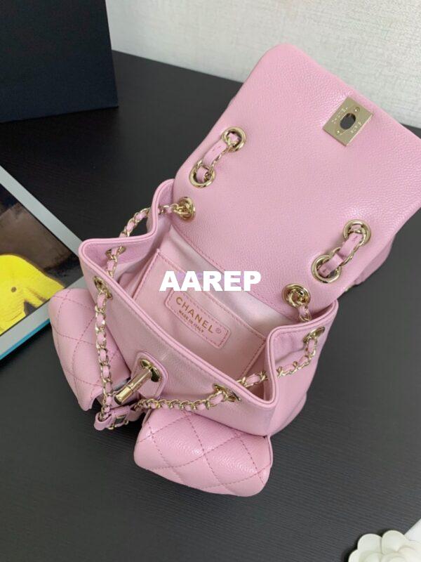 Replica Chanel Grained Shiny Calfskin Small Backpack AS3787 Light Pink 7