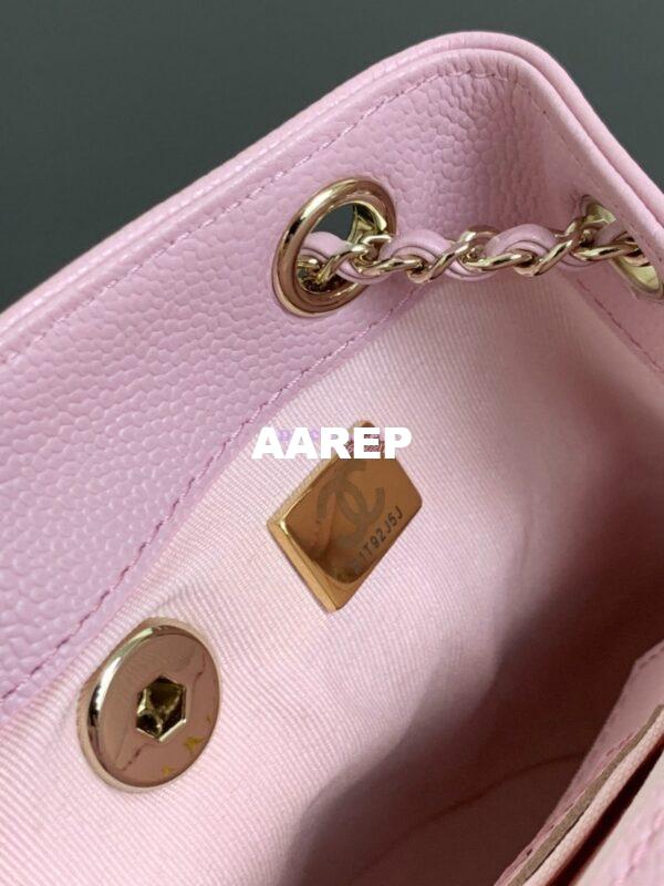 Replica Chanel Grained Shiny Calfskin Small Backpack AS3787 Light Pink 9