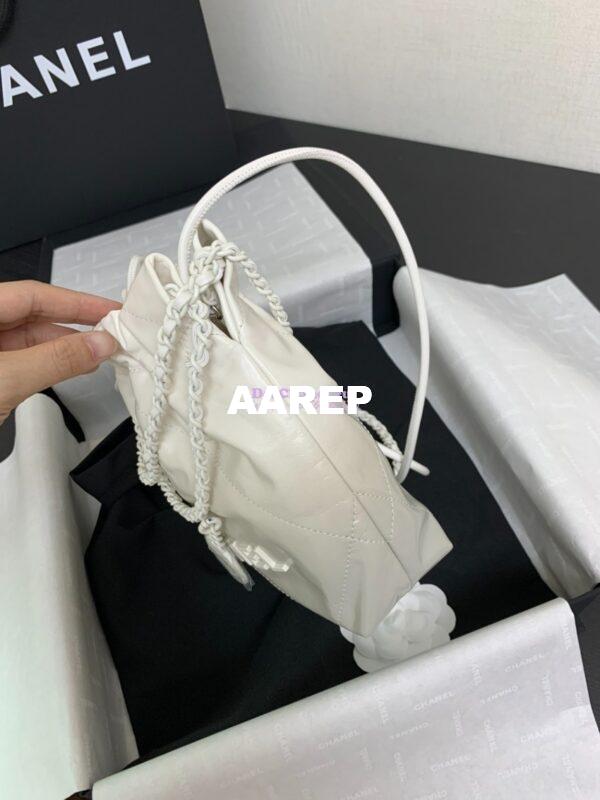 Replica Chanel Mini 22 Handbag Gradient Grey Calfskin & Lacquered Metal AS3980 Light Grey 6