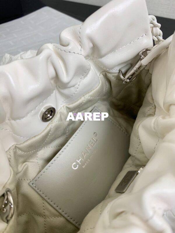 Replica Chanel Mini 22 Handbag Gradient Grey Calfskin & Lacquered Metal AS3980 Light Grey 9