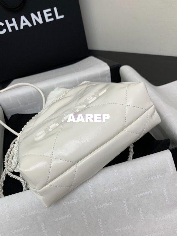 Replica Chanel Mini 22 Handbag Shiny Calfskin & Lacquered Metal AS3980 White 11