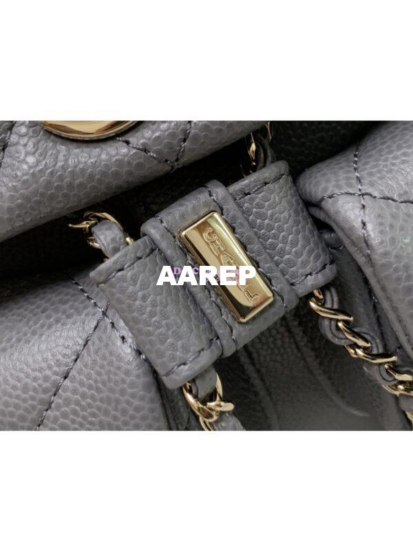 Replica Chanel Grained Shiny Calfskin Small Backpack AS3787 Grey 7