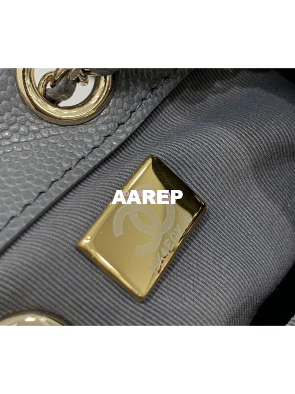 Replica Chanel Grained Shiny Calfskin Small Backpack AS3787 Grey 9