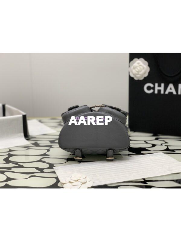 Replica Chanel Grained Shiny Calfskin Small Backpack AS3787 Grey 10
