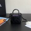 Replica Chanel New 22A Lambskin Vanity With Chain and Top Handle AP2199 All black 2