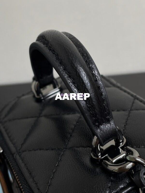 Replica Chanel New 23A SLG Lambskin Small Vanity With Chain and Top Handle Bag AP2198 All Black 7