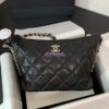 Replica Chanel 24P Small Hobo Bag  in Grained Shiny Calfskin AS4320 Black 2