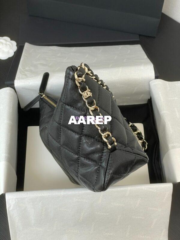 Replica Chanel 24P Hobo Bag  in Grained Shiny Calfskin AS4293 Black 5