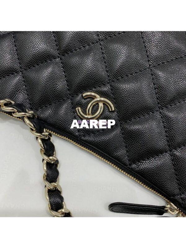 Replica Chanel 24P Small Hobo Bag  in Grained Shiny Calfskin AS4320 Black 6