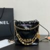 Replica Chanel 22 Handbag Shiny Calfskin & Gold Metal AS3260 Black Pocket Design