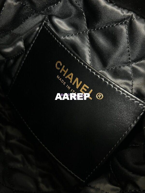 Replica Chanel Mini 22 Handbag Shiny Calfskin & Silver Metal AS3980 with Pearls Embelished 11