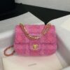 Replica Chanel Mini 22 Handbag Shiny Calfskin & Silver Metal AS3980 with Pearls Embelished