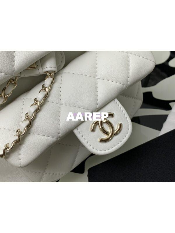 Replica Chanel 24P Mini Duma Backpack in Calfskin AS2908 White 6