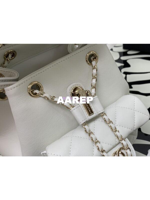Replica Chanel 24P Mini Duma Backpack in Calfskin AS2908 White 8