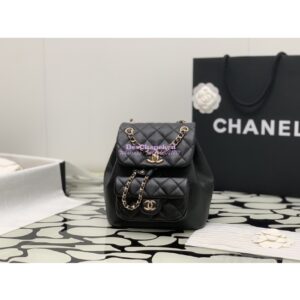 Replica Chanel 24P Mini Duma Backpack in Calfskin AS2908 Black 2