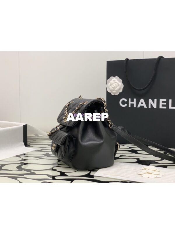Replica Chanel 24P Mini Duma Backpack in Calfskin AS2908 Black 3