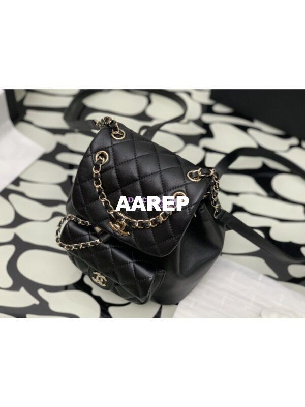 Replica Chanel 24P Mini Duma Backpack in Calfskin AS2908 Black 4