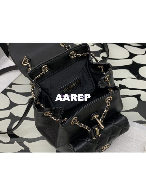 Replica Chanel 24P Mini Duma Backpack in Calfskin AS2908 Black 5