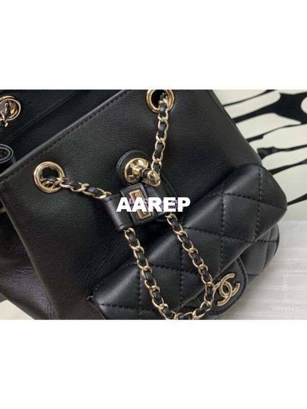 Replica Chanel 24P Mini Duma Backpack in Calfskin AS2908 Black 6