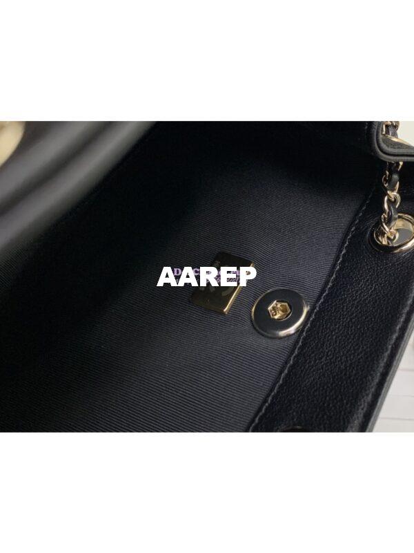 Replica Chanel 24P Mini Duma Backpack in Calfskin AS2908 Black 7