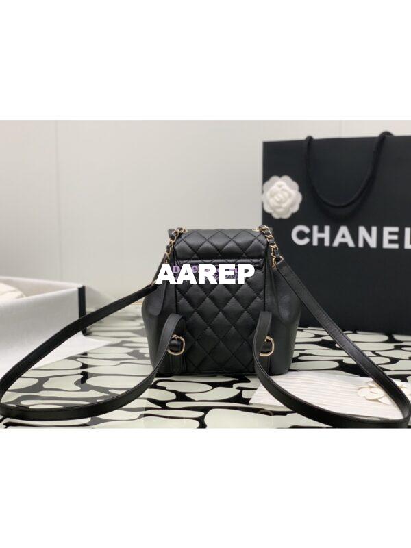 Replica Chanel 24P Mini Duma Backpack in Calfskin AS2908 Black 8