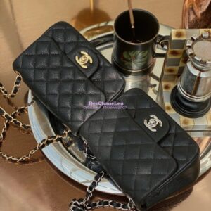 Replica Chanel Quilted Mini Classic Flap Bag Classic Caviar Black 2