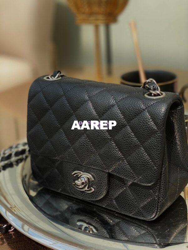 Replica Chanel Quilted Mini Classic Flap Bag Classic Caviar Black 3