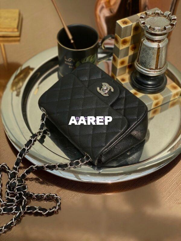 Replica Chanel Quilted Mini Classic Flap Bag Classic Caviar Black 4