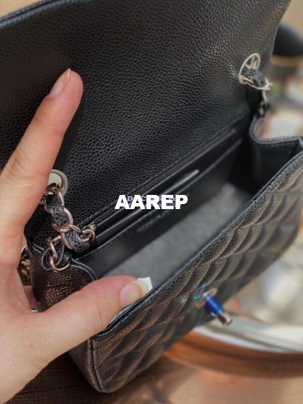 Replica Chanel Quilted Mini Classic Flap Bag Classic Caviar Black 7