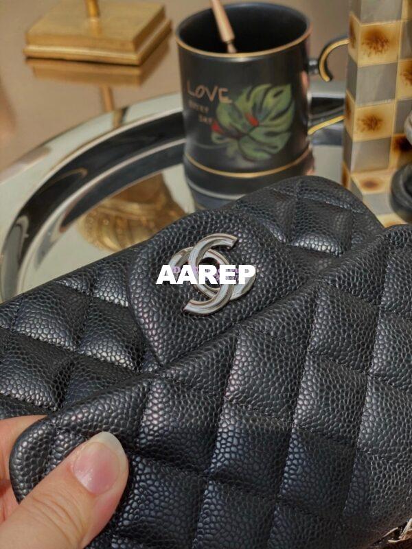 Replica Chanel Quilted Mini Classic Flap Bag Classic Caviar Black 8