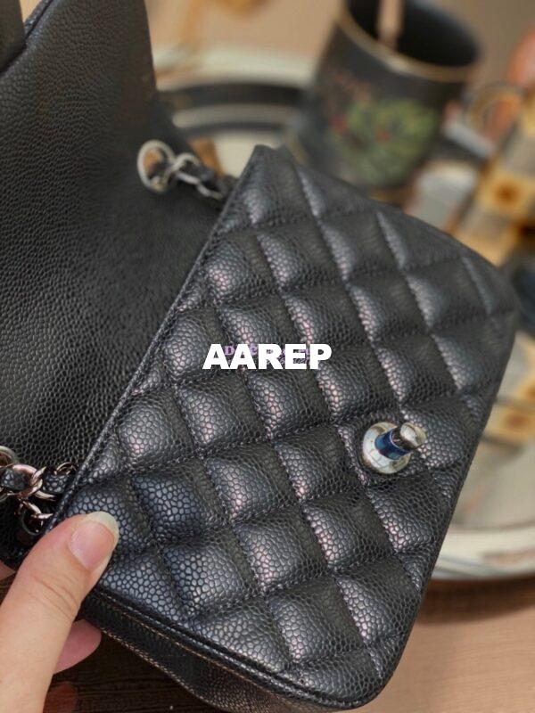Replica Chanel Quilted Mini Classic Flap Bag Classic Caviar Black 9