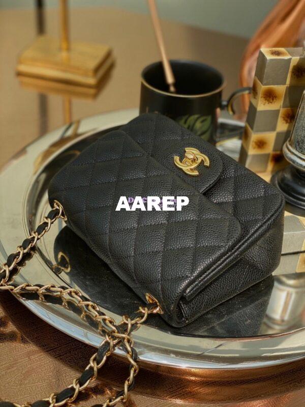 Replica Chanel Quilted Mini Classic Flap Bag Classic Caviar Black 11