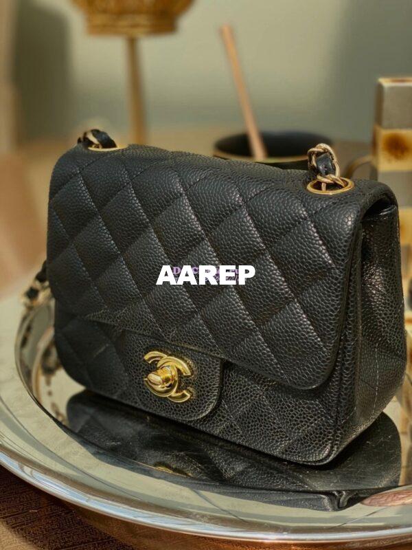 Replica Chanel Quilted Mini Classic Flap Bag Classic Caviar Black 12