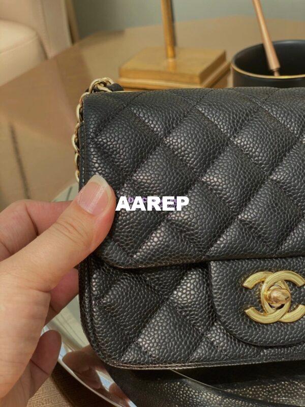 Replica Chanel Quilted Mini Classic Flap Bag Classic Caviar Black 13