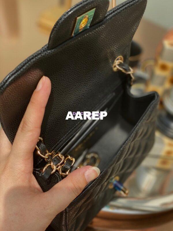 Replica Chanel Quilted Mini Classic Flap Bag Classic Caviar Black 16