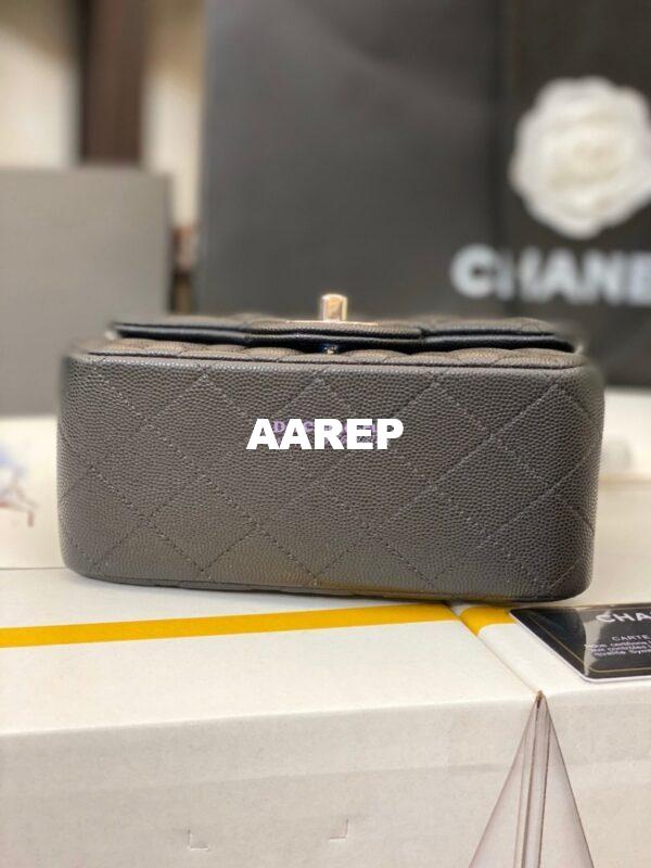 Replica Chanel Quilted Mini Classic Flap Bag Tiny Grainy Caviar Black 8