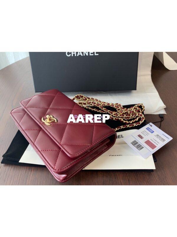 Replica Chanel Trendy CC Wallet On Chain WOC in Large Quilting Lambskin A80982 Red 2