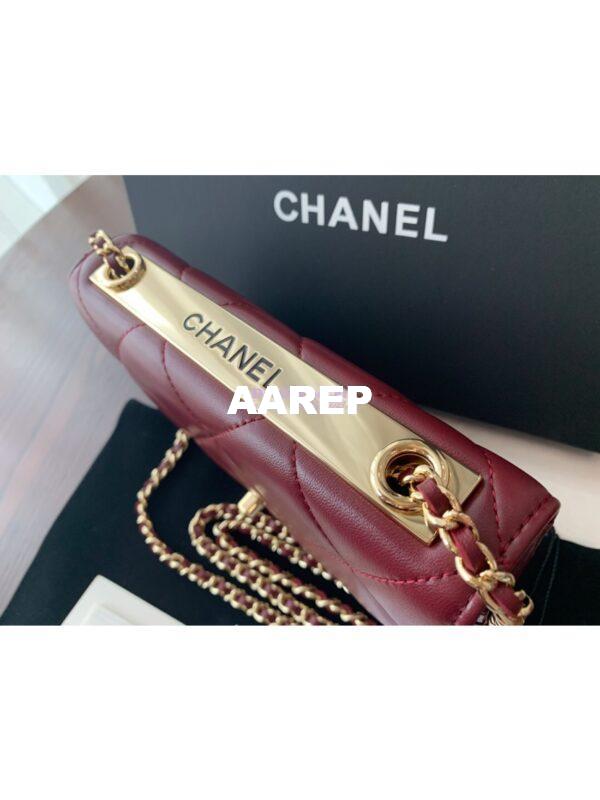 Replica Chanel Trendy CC Wallet On Chain WOC in Large Quilting Lambskin A80982 Red 5