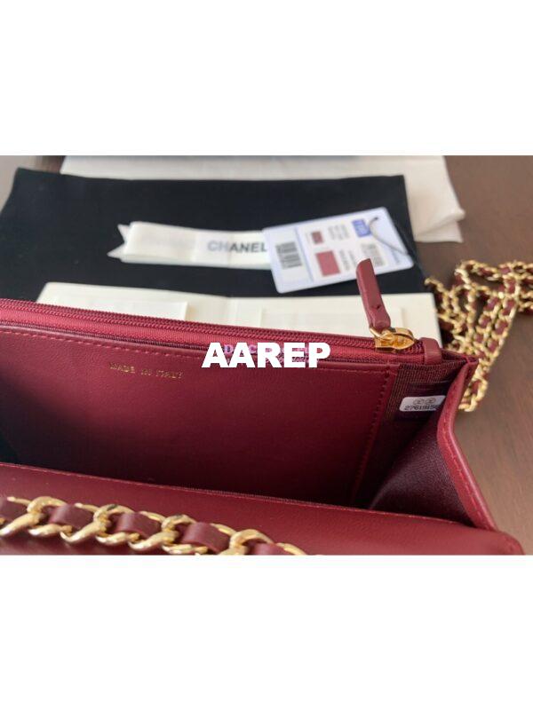 Replica Chanel Trendy CC Wallet On Chain WOC in Large Quilting Lambskin A80982 Red 8