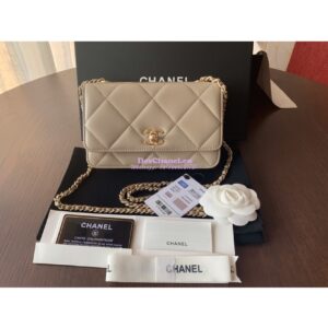 Replica Chanel Trendy CC Wallet On Chain WOC in Large Quilting Lambskin A80982 Grey