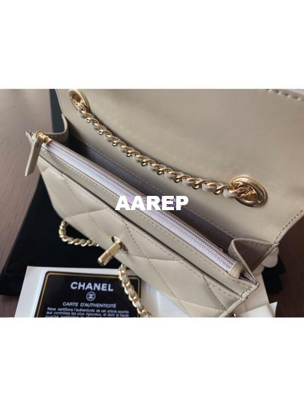 Replica Chanel Trendy CC Wallet On Chain WOC in Large Quilting Lambskin A80982 Grey 10