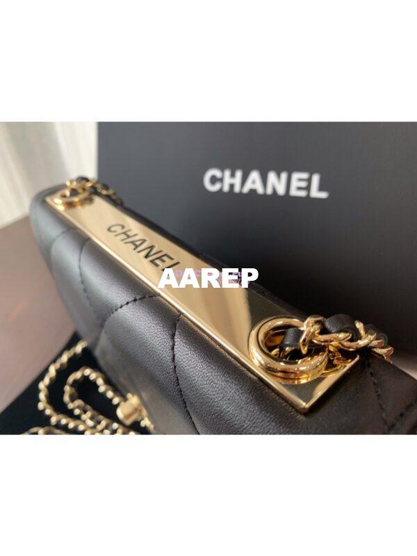 Replica Chanel Trendy CC Wallet On Chain WOC in Large Quilting Lambskin A80982 Black 2