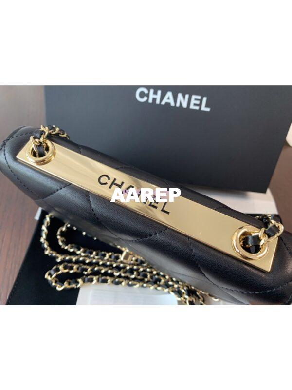 Replica Chanel Trendy CC Wallet On Chain WOC in Large Quilting Lambskin A80982 Black 3