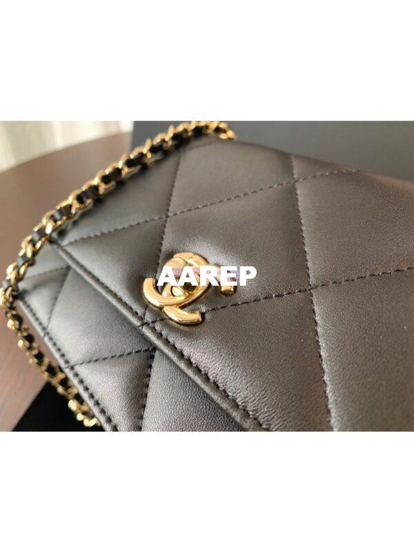 Replica Chanel Trendy CC Wallet On Chain WOC in Large Quilting Lambskin A80982 Black 6